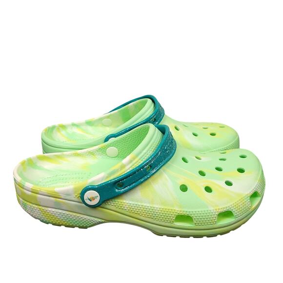 Crocs Men's Margaritaville Classic Clogs Sz 10 Women's 12 Green Yellow Tie Dye - Picture 4 of 14